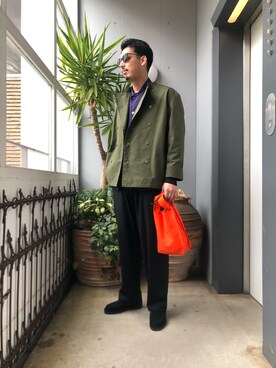 「Yohji Yamamoto（ヨウジヤマモト）のアイテム（パンツ）」を使った、野田崇太郎 GARDEN渋谷さん（メンズ・183cm）の冬コーディネート