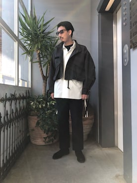 「Toironier（トワロニエ）のアイテム（ブルゾン）」を使った、野田崇太郎 GARDEN渋谷さん（メンズ・183cm）の春コーディネート