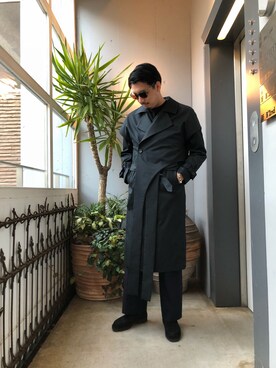 「Toironier（トワロニエ）のアイテム（トレンチコート）」を使った、野田崇太郎 GARDEN渋谷さん（メンズ・183cm）の春コーディネート