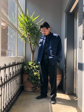 「Yohji Yamamoto（ヨウジヤマモト）のアイテム（パンツ）」を使った、野田崇太郎 GARDEN渋谷さん（メンズ・183cm）の春コーディネート