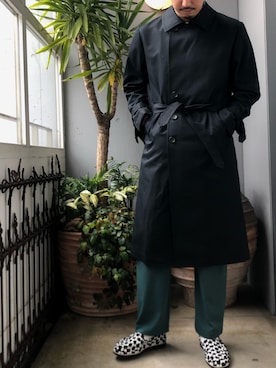 「Toironier（トワロニエ）のアイテム（トレンチコート）」を使った、野田崇太郎 GARDEN渋谷さん（メンズ・183cm）の春コーディネート