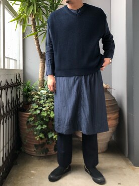 「PRAS（プラス）のアイテム（スリッポン）」を使った、野田崇太郎 GARDEN渋谷さん（メンズ・183cm）の夏コーディネート