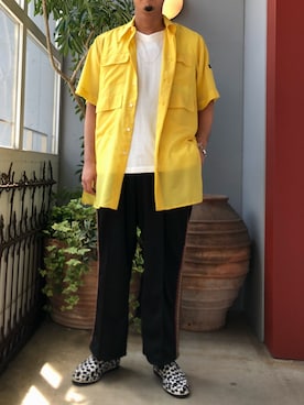 「bukht」｜「アイテム（スリッポン）」を使った、野田崇太郎 GARDEN渋谷さん（メンズ・183cm）の夏コーディネート