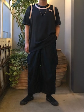 「Needles（ニードルス）のアイテム（トップス）」を使った、野田崇太郎 GARDEN渋谷さん（メンズ・183cm）の夏コーディネート