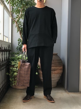 「YANTOR（ヤントル）のアイテム（トップス）」を使った、野田崇太郎 GARDEN渋谷さん（メンズ・183cm）の夏コーディネート