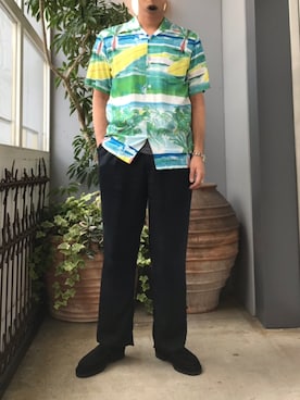 「aloha blossom（アロハブロッサム）のアイテム」を使った、野田崇太郎 GARDEN渋谷さん（メンズ・183cm）の夏コーディネート