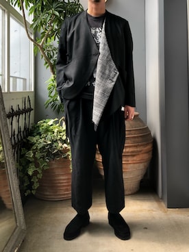 「LEH（レー）のアイテム（ジャケット/アウター）」を使った、野田崇太郎 GARDEN渋谷さん（メンズ・183cm）の秋コーディネート