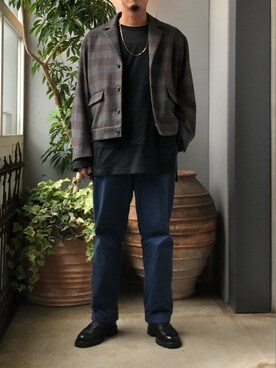 「Hender Scheme（エンダースキーマ）のアイテム（ブーツ）」を使った、野田崇太郎 GARDEN渋谷さん（メンズ・183cm）の秋コーディネート