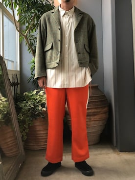 「PRAS（プラス）のアイテム（スリッポン）」を使った、野田崇太郎 GARDEN渋谷さん（メンズ・183cm）の秋コーディネート