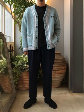「羽織り」｜「アイテム（スリッポン）」を使った、野田崇太郎 GARDEN渋谷さん（メンズ・183cm）の秋コーディネート