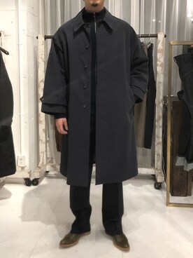 「POLYPLOID（ポリプロイド）のアイテム（ステンカラーコート）」を使った、野田崇太郎 GARDEN渋谷さん（メンズ・183cm）の冬コーディネート