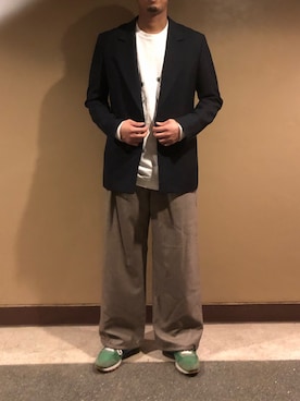 「POLYPLOID（ポリプロイド）のアイテム（パンツ）」を使った、野田崇太郎 GARDEN渋谷さん（メンズ・183cm）の冬コーディネート