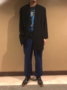「Marie Ohira」｜「アイテム（ノーカラージャケット）」を使った、野田崇太郎 GARDEN渋谷さん（メンズ・183cm）の冬コーディネート