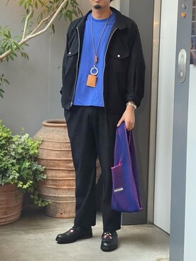 「GARDEN TOKYO（ガーデントウキョウ）のアイテム（ブルゾン）」を使った、野田崇太郎 GARDEN渋谷さん（メンズ・183cm）の夏コーディネート