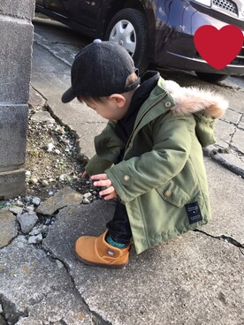 「むすこーで」｜「アイテム（モッズコート）」を使った、mituki☆さん（キッズ・90cm）の秋コーディネート