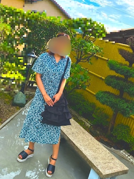 「しまむら（シマムラ）のアイテム（ワンピース、グリーン系）」を使った、フルグラさん（レディース・160cm）の秋コーディネート