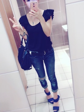 「666（シックスシックスシックス）のアイテム（アクセサリー）」を使った、 ✰みゆすけ✰ さん（レディース・150cm）の春コーディネート