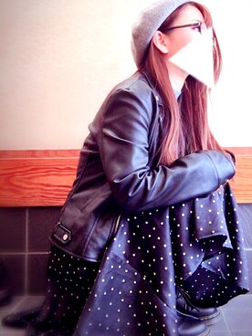 「BACK NUMBER（バックナンバー）のアイテム（ライダースジャケット）」を使った、 ✰みゆすけ✰ さん（レディース・150cm）の春コーディネート