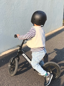 「FITH（フィス）のアイテム（ベスト）」を使った、G＆Tさん（キッズ・100cm）の春コーディネート