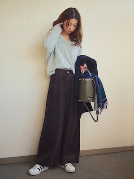 「rous（ラス）のアイテム」を使った、MARIKOさん（レディース・168cm）の冬コーディネート