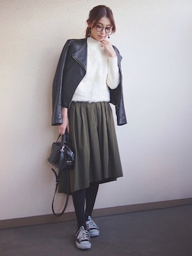 「rous（ラス）のアイテム」を使った、MARIKOさん（レディース・168cm）の冬コーディネート