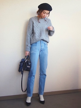 「rous（ラス）のアイテム」を使った、MARIKOさん（レディース・168cm）の冬コーディネート