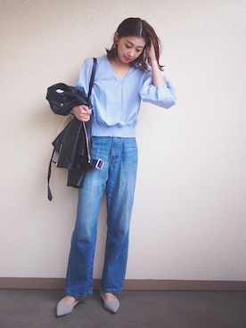 「バルーンスリーブ」｜MARIKOさん（レディース・168cm）の春コーディネート