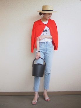 「H&M（エイチ・アンド・エム）のアイテム（サンダル）」を使った、MARIKOさん（レディース・168cm）の夏コーディネート