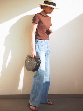 「rous（ラス）のアイテム」を使った、MARIKOさん（レディース・168cm）の夏コーディネート