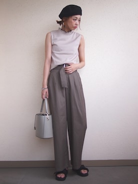 「カーキパンツ」｜MARIKOさん（レディース・168cm）の秋コーディネート