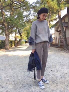 「rous（ラス）のアイテム」を使った、MARIKOさん（レディース・168cm）の秋コーディネート