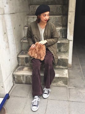 「rous（ラス）のアイテム」を使った、MARIKOさん（レディース・168cm）の秋コーディネート