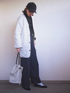 「コーデュロイキャップ」｜MARIKOさん（レディース・168cm）の冬コーディネート