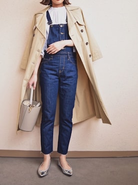 「Levi's（リーバイス）のアイテム（サロペット/オーバーオール）」を使った、MARIKOさん（レディース・168cm）の冬コーディネート