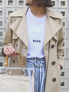 「MSGM（エムエスジーエム）のアイテム」を使った、MARIKOさん（レディース・168cm）の春コーディネート