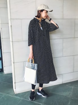 「NANO universe（ナノユニバース）のアイテム（帽子）」を使った、MARIKOさん（レディース・168cm）の春コーディネート
