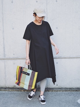 「BEAUTY&YOUTH UNITED ARROWS（ビューティーアンドユースユナイテッドアローズ）のBY∴ マーブルビックパーツ イヤリング ◆（イヤリング）」を使った、MARIKOさん（レディース・168cm）の夏コーディネート