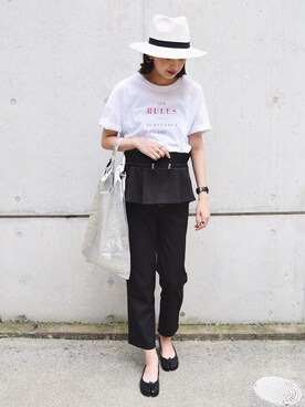 「machatt（マチャット）のアイテム（パンツ）」を使った、MARIKOさん（レディース・168cm）の夏コーディネート