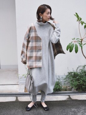 「no brand（ノーブランド）のアイテム（ブルゾン）」を使った、MARIKOさん（レディース・168cm）の冬コーディネート