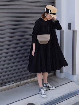 「Herve Chapelier（エルベシャプリエ）のアイテム」を使った、MARIKOさん（レディース・168cm）の春コーディネート