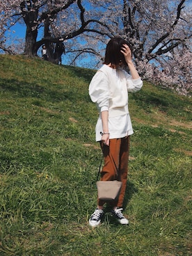 「Herve Chapelier（エルベシャプリエ）のアイテム」を使った、MARIKOさん（レディース・168cm）の春コーディネート