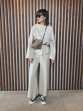 「Herve Chapelier（エルベシャプリエ）のアイテム」を使った、MARIKOさん（レディース・168cm）の春コーディネート