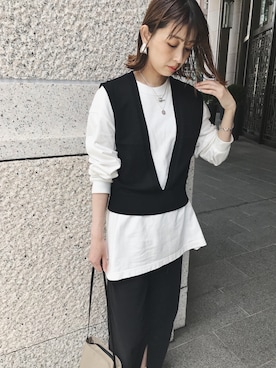 「Herve Chapelier（エルベシャプリエ）のアイテム」を使った、MARIKOさん（レディース・168cm）の春コーディネート