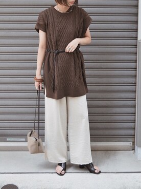 「Herve Chapelier（エルベシャプリエ）のアイテム」を使った、MARIKOさん（レディース・168cm）の秋コーディネート