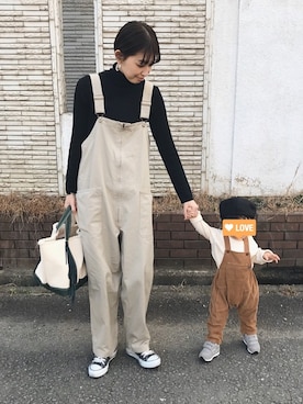 「タートルネック」｜「アイテム（ママ＆ベビー）」を使った、MARIKOさん（レディース・168cm）の冬コーディネート