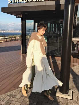 「アシメ」｜「アイテム（その他）」を使った、MARIKOさん（レディース・168cm）の冬コーディネート