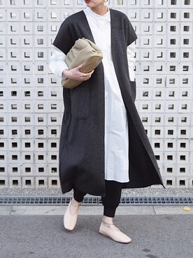 「no brand（ノーブランド）のアイテム（その他アウター）」を使った、MARIKOさん（レディース・168cm）の冬コーディネート