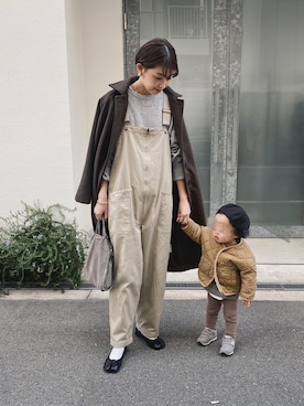 「Libra Cue（リブラ キュー）のアイテム（ステンカラーコート）」を使った、MARIKOさん（レディース・168cm）の冬コーディネート