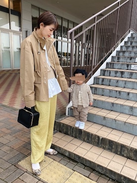 「白ソックス」｜「アイテム（バレエシューズ、ベージュ系）」を使った、MARIKOさん（レディース・168cm）の春コーディネート