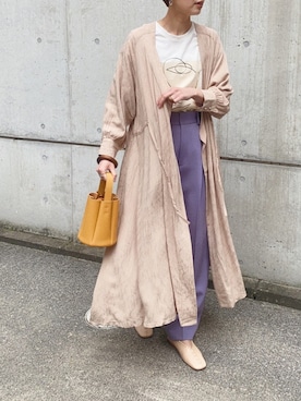 「LEPSIM（レプシィム）の2P ウッドバングル　837799（バングル/リストバンド）」を使った、MARIKOさん（レディース・168cm）の春コーディネート